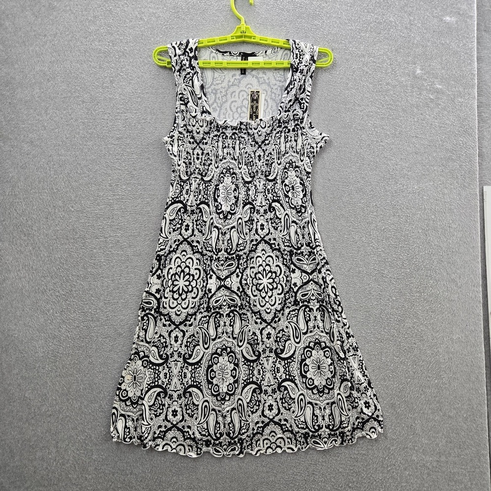 Susan Lawrence Women Dress XL Black Paisley Fit & Flare 40670 NWT